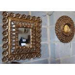 Two Continental giltwood wall mirrors, larger 48 x 54cm