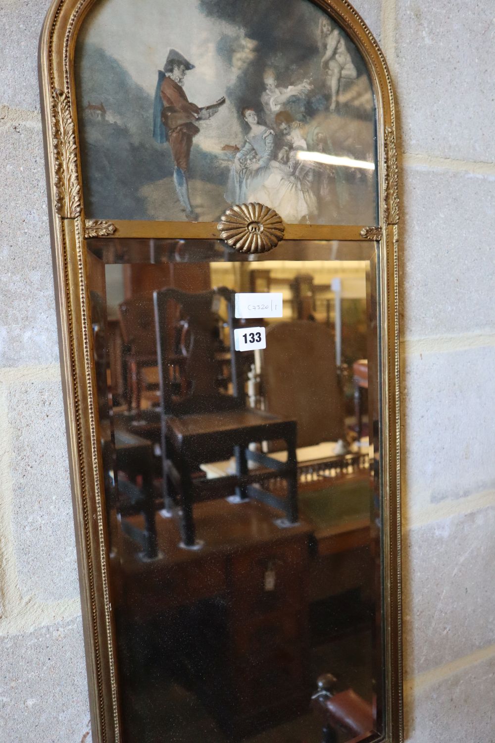 An early 20th century gilt frame pier glass, 39 x 104cm - Image 3 of 3