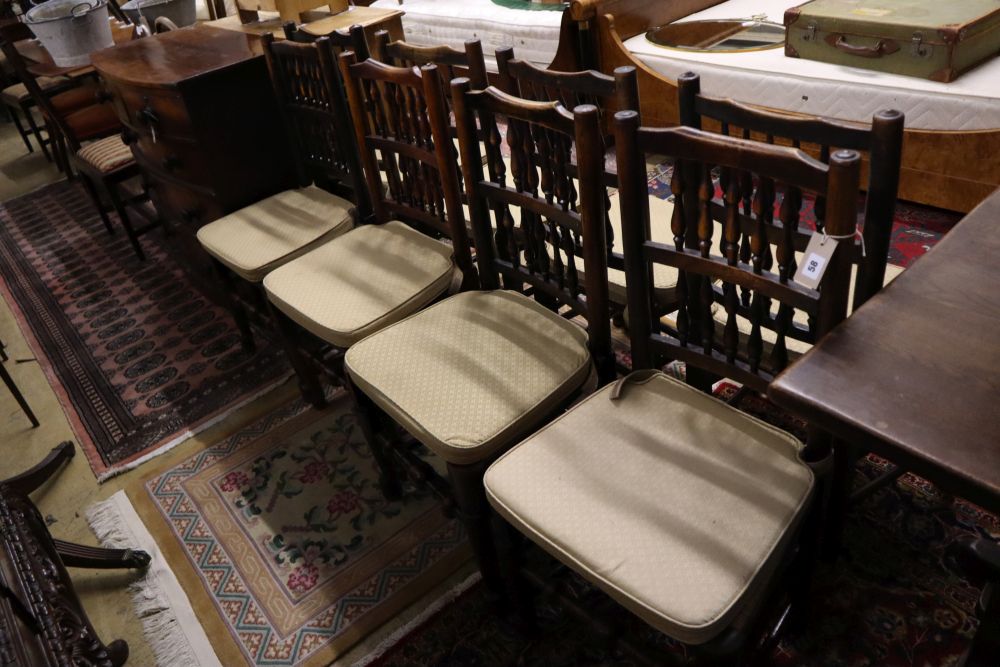 A set of eight 19th century ash rush-seat chairs - Image 3 of 4