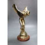 A silver plated figure in the style of Spirit of Ecstasy after Sykes, 39cm