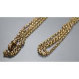 An Edwardian 9ct guard chain, 165cm, 36.6 grams.