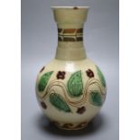 An Edwin Fishley, Fremington slipware vase with sgraffito decoration, incised marks,