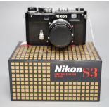 A Nikon S3 Limited Edition block range finder camera, serial no 303307 with Nikkor F/1.4 500mm lens,