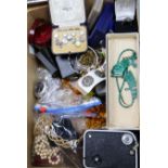 A large quantity of assorted costume jewellery including a diver's watch