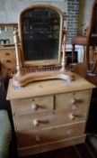 A late Victorian pine four drawer chest, width 83cm, depth 45cm, height 77cm together with a pine