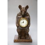 A modern carved pine bear timepiece in Black Forest style, 13cmCONDITION: Good condition