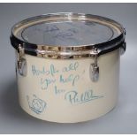 Phil Collins, a signed Gretsch drum, 32cm