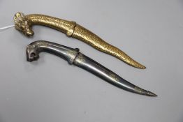 Two Indo-Persian koftgari damascened daggers