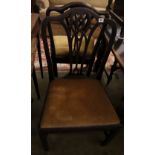 A pair of George III mahogany dining chairs