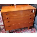 An Alfred Cox four teak drawer chest, width 84cm, depth 43cm, height 71cm