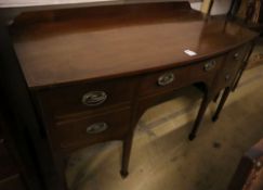 A George III mahogany bow fronted sideboard, width 137cm depth 67cm height 84cm