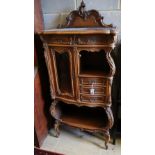 A 19th century French walnut side cabinet, width 80cm, depth 40cm, height 160cm