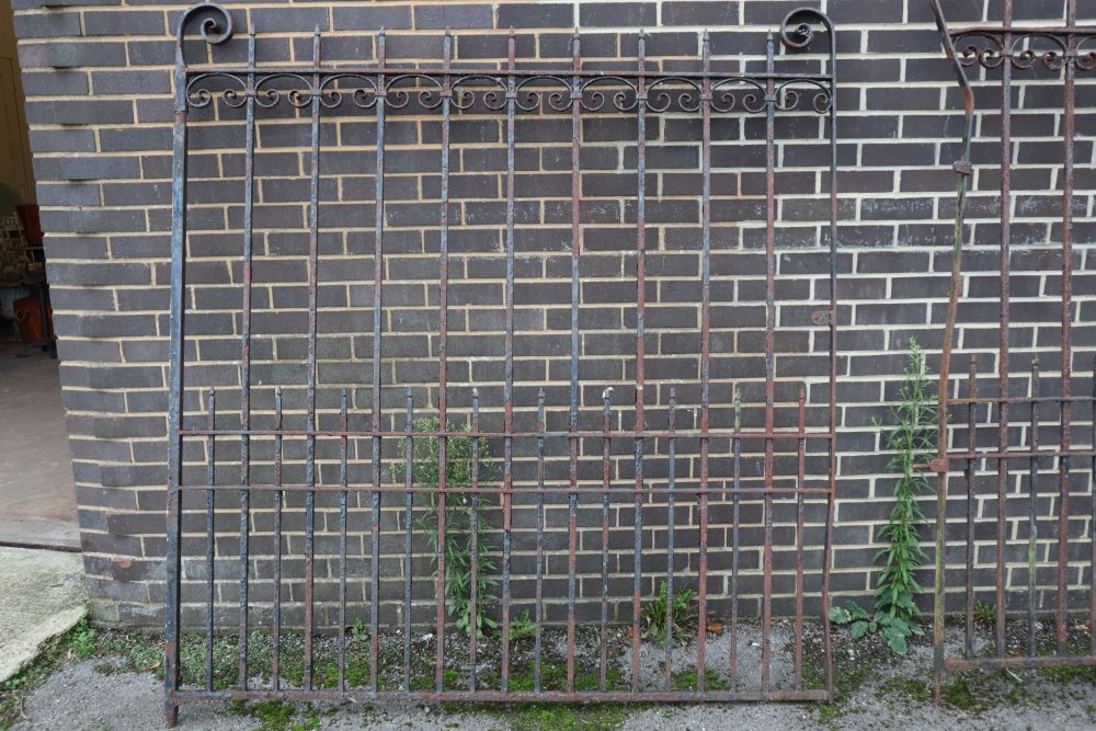 A pair of wrought iron gates, each gate 177cm wide, 193cm high - Image 2 of 7