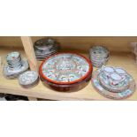 A collection of early 20th century Cantonese porcelain tea and dinnerwares, including an hors d'