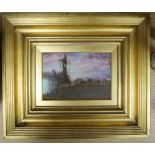 Sir David Murray (1849-1933), oil on panel, "Sunset", signed and dated '86, 13 x 20cm