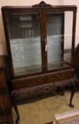 A George III style mahogany china display cabinet, width 98cm depth 40cm height 158cm