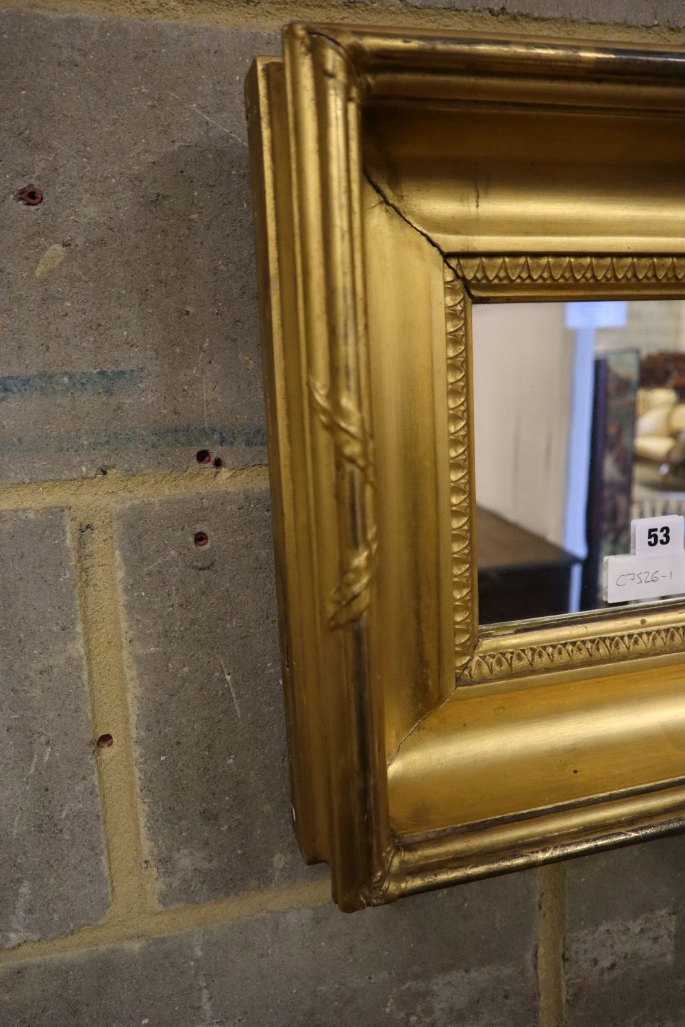 A 19th century small rectangular gilt framed wall mirror, 42 x 35cm - Image 2 of 2