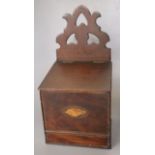 A Georgian mahogany shell inlaid candle box, height 37.5cm