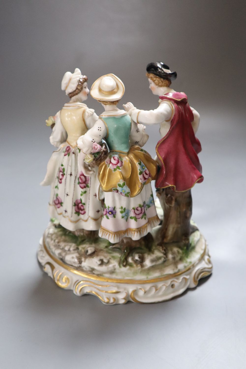 A German porcelain group, height 18cmCONDITION: Both ladies heads have been off and reglued. Several - Image 2 of 3