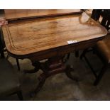 A Regency brass inlaid rosewood tea table, width 92cm, depth 46cm, height 75cm