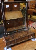 A George II walnut toilet mirror, width 54, depth 21cm, height 63cm