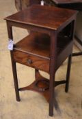 A George III mahogany washstand (altered), width 38cm depth 38cm height 78cm