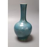 A Chinese powder glazed porcelain bottle vase, height 27cm