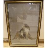 A Japanese silkwork picture of monkeys
