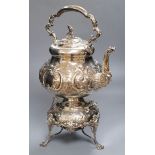 An Edwardian silver plated tea kettle, height 44cm