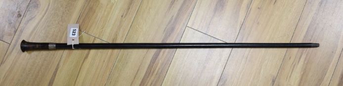 A silver-mounted tortoiseshell handled walking cane