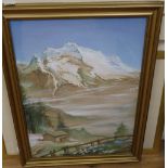 Francis Barrett, watercolour, The Summit, signed and inscribed verso, dated 1956, 63 x 45cm