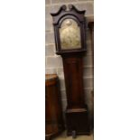 A George III oak thirty hour longcase clock, marked Wallace, Brampton, height 240cm