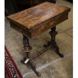 A Victorian mahogany work table in the Gillows style, width 64cm depth 40cm height 74cm