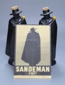 A pair of Doulton figural Sandeman port flasks (empty)CONDITION: Figures good; advertising panel