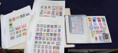 Seven stock books and two albums of world stamps