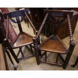 A pair of oak and beech Turners chairs