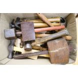 A quantity of mixed mallets and hammers
