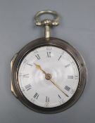 A George III silver pair cased keywind verge pocket watch by William Brentwood, London., with case