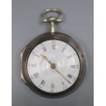 A George III silver pair cased keywind verge pocket watch by William Brentwood, London., with case