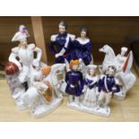 Five mid 19th century Crimean War related Staffordshire figure groups including EN. Napoleon,