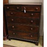 A tall early Victorian mahogany chest of drawers, width 107cm depth 57cm height 130cm