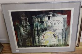 John Piper, screenprint, St Simon-de-Pelouaille, Charente, (Levinson 186) numbered 14/70 but