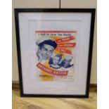 'Anchors Aweigh', poster, signed by Gene Kelly, 31 x 24cm