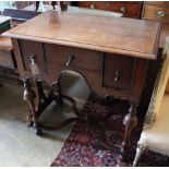 An early 20th century oak lowboy, width 18cm depth 52cm height 84cm