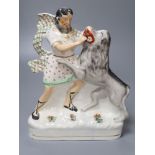 A Victorian Staffordshire flatback figure, Van Amburgh, The American Lion Tamer, height 27cm