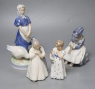 Four Royal Copenhagen figures: 1145, 3539, 1314 and 527CONDITION: Good condition.