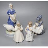 Four Royal Copenhagen figures: 1145, 3539, 1314 and 527CONDITION: Good condition.