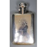 A late Victorian silver hip flask, Deakin & Francis, Birmingham, 1900, 12.9cm, gross 189 grams, with