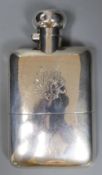 A late Victorian silver hip flask, Deakin & Francis, Birmingham, 1900, 12.9cm, gross 189 grams, with