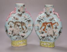 A pair of 19th century Chinese export moon flasks